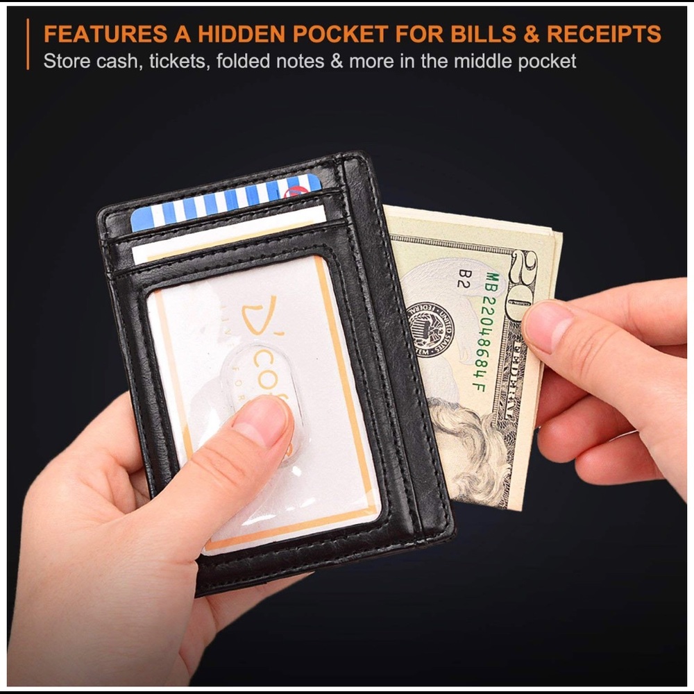 Buffway
Slim Minimal RFID Blocking Leather Wallet